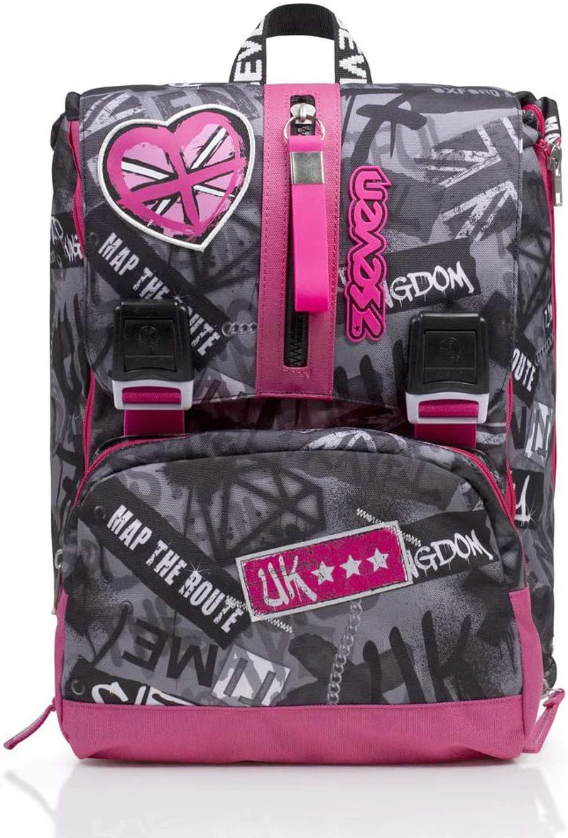 Zaino Triplicabile Seven Keep Flag Rosa Scuola elementari e