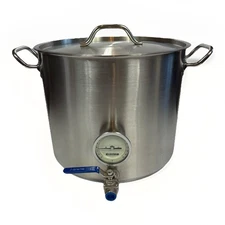 Thunder Group SLSPS032 Beer Pot With Lid 32 Qt (8 Gal), Home Brew Stuff Thermo
