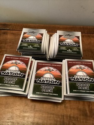 Lot of 50 Unopened 2025 Leaf Baseball Nation 1/1 Pre Production Proof Packs