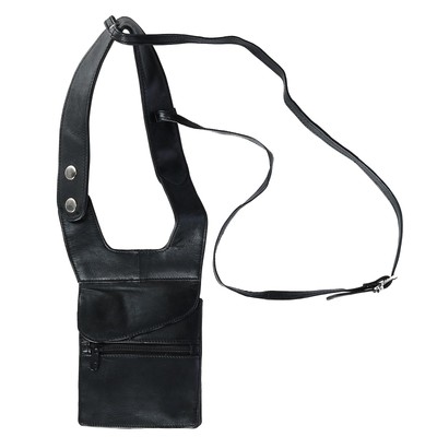 CTM Unisex Leather Travel Shoulder Wallet