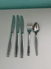 Vintage Stainless Steel Silverware Rogers Japan And Korea Floral