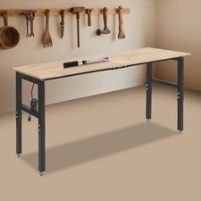 Adjustable Height Workbench Max 2000 lbs Heavy Duty Work Bench W/Power Outlets