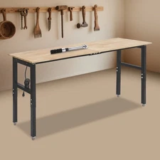 Adjustable Height Workbench Max 2000 lbs Heavy Duty Work Bench W/Power Outlets