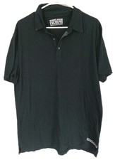 DKNY Jeans Polo Shirt Mens XL Black 100 Cotton Tagless Logo Hem Casual NWT