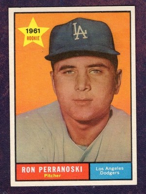 1961 TOPPS RON PERRANOSKI LA DODGERS HI#525  NM  50/50 CENTERING ALL-AROUND!