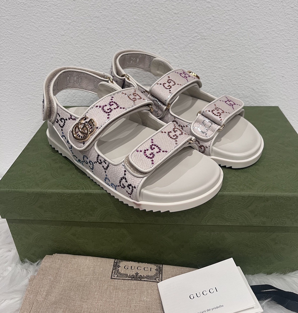 Gucci Moritz Supreme Double GG Crystal Monogram Marmont Sol Dad Sandal Slide 39 image 2
