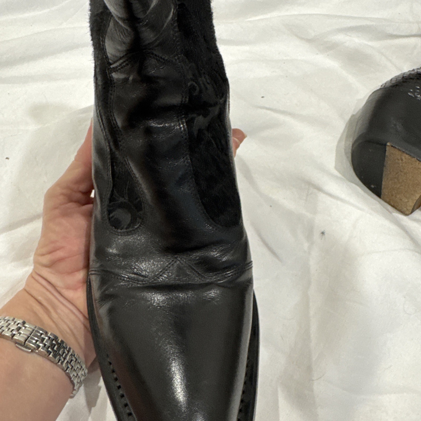 Stunning GIANNI BARBATO Black PYTHON CROC PONY an… - image 19