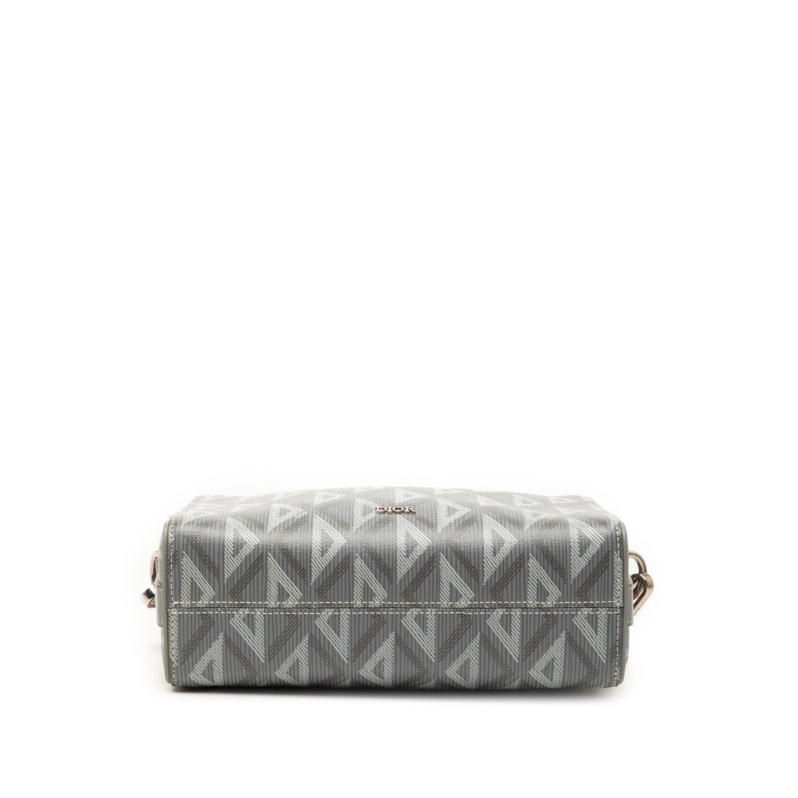 Dior CD Diamond Coated Canvas Lingot 22 Bag Pre-Loved Gray image 3