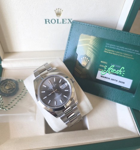 Rolex Datejust 126300 Brand NEW Unworn Slate Dial Rhodium
