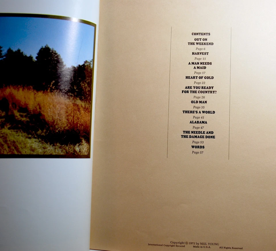 Cancionero Neil Young Harvest - Guitarra Voz Piano - 1972 - Excelente Estado Foto 3 de 4