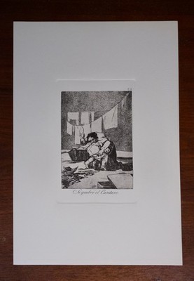 Goya Los Caprichos Plate 25: Yes he broke the pot (Si quebro...) Etching 1973