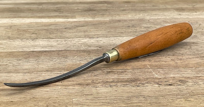 Vintage Marples & Sons Nr. 14 gebogene Hohlbeitel 3/16'' Schnitzerei altes Werkzeug