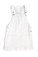 Stella McCartney Kids Girls Square Neck Corduroy Overall Dress White Size 8
