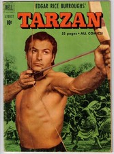 TARZAN # 23 (DELL) (1951) JESSE MARSH art - LEX BARKER PHOTO COVER