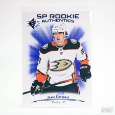 2021 - 2022 Sp Authentic Jamie Drysdale Ducks Rookie Blue #136 Hockey Card. rookie card picture