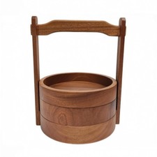 Wooden Hand Basket Handheld Carrying Open-Top Wooden Basket Display Use