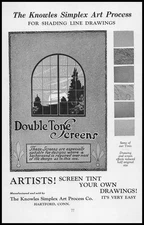 1924 Knowles Simplex Art Process Co. Hartford CT Double Tone Screens Print Ad