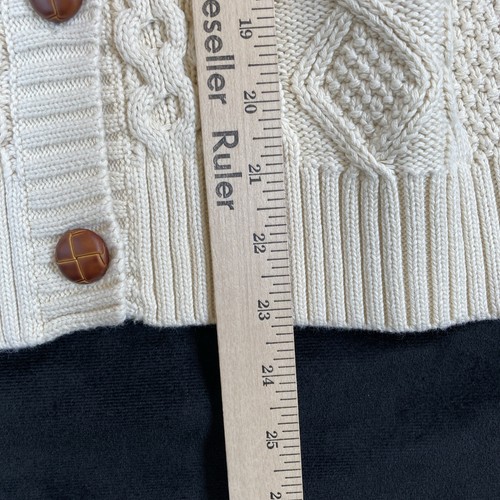 Neu mit Etikett L.L. Bean Damen beige 100% Baumwolle Knopfleiste Strickjacke Pullover, Größe M - Bild 8 von 14