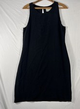 Cynthia Rowley Black 💯 Silk Little Black Dress USA Size 8 Keyhole Back Romantic