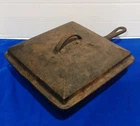 Vintage Wagner Ware Sydney Cast Iron Square Chicken Fryer 1400 With Lid