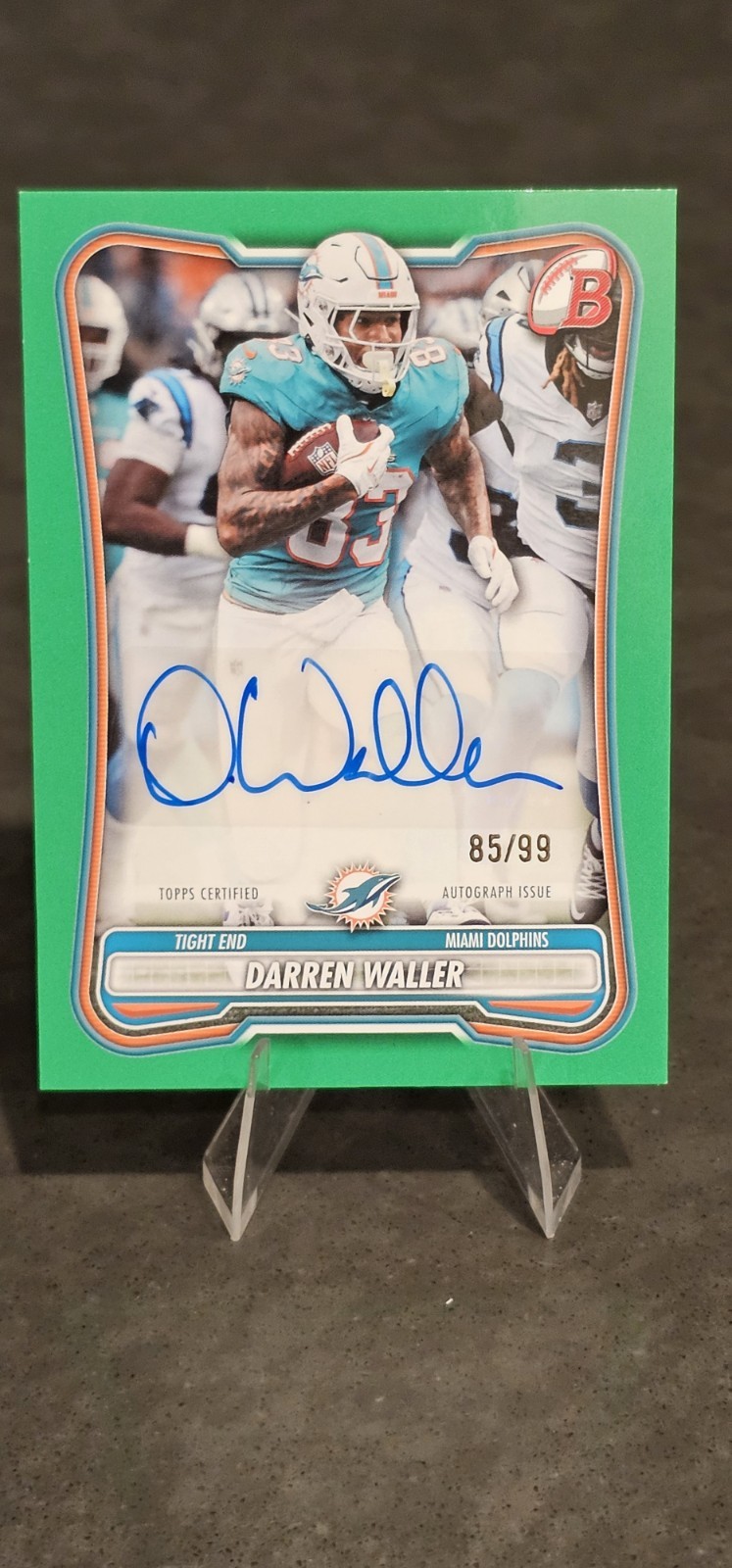 2026 BOWMAN FOOTBALL DARREN WALLER GREEN PARALLEL AUTOGRAPH/99