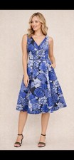 ADRIANNA PAPELL DRESS/LINED/RETAIL 169/SIZE 0/NEW W TAG/MIKADO/BLUE