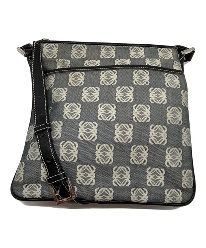 LOEWE Monogram Shoulder Bag Color: Gray women hand bag purse handle
