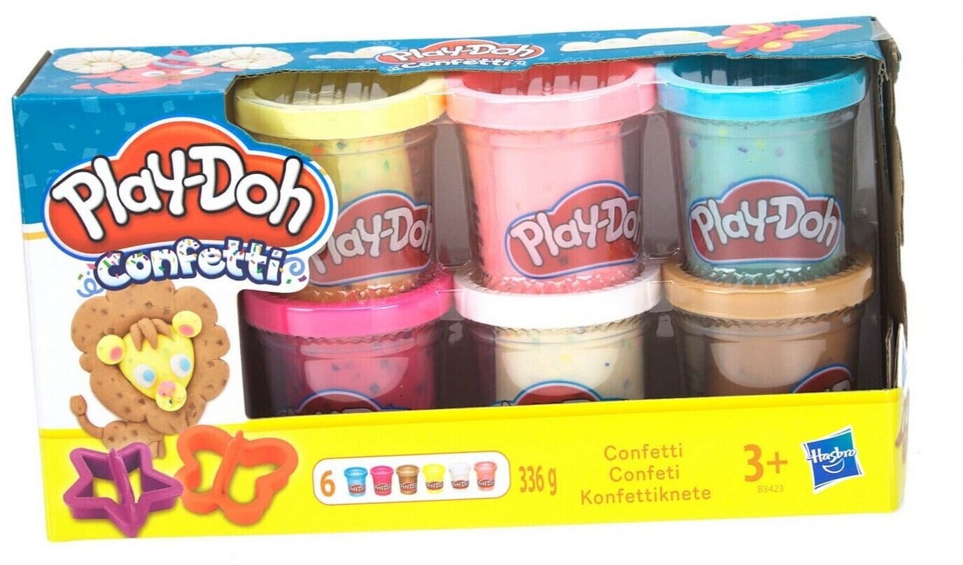 Play-Doh B3423EU6 Konfettiknete 6 Dosen + 2 Ausstechformen Hasbro NEU