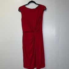 Lauren Ralph Lauren Red Twist Front Sleeveless Sheath Dress Size 10