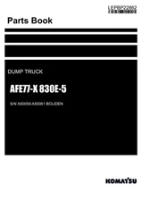 Komatsu AFE77-X 830E-5 Dump Truck Parts Catalog Manual SN A50059-A50061 BOLIDEN