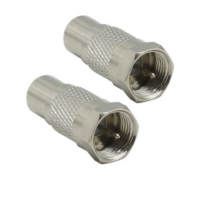 2x TV RF Video Connector Adapter F Male to RCA Female For Atari 2600 5200 7800