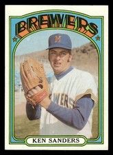 1972 Topps Baseball Card #391 Ken Sanders