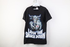 Vtg 90s WWF Mens Medium Faded Wrestling The Rock Laying the Smack Down T-Shirt
