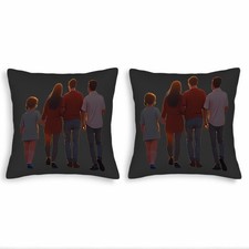 Set of 2 Throw Pillow Covers 18x18in - Cozy Geometric Pattern Design