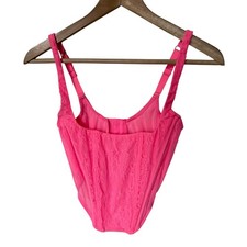 Out From Under Modern Love Corset Women Medium Neon Pink Excellent Lace Boning