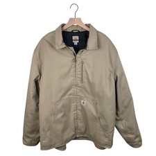 Carhartt 100758 Men's Super Dux Jacket Size XL Quilt Lined Tan Beige Collared