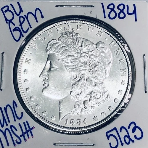 1884 BU UNCIRCULATED MORGAN SILVER DOLLAR AUTHENTIC U.S. MINT FREE SHIPPING 5123