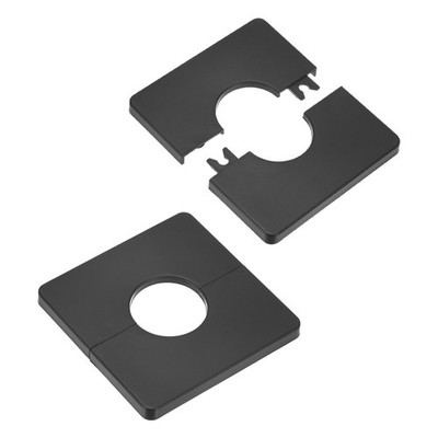 2er Set Vierkantflansche selbstklebend ABS 7mmH für 33mm Schlauch, schwarz