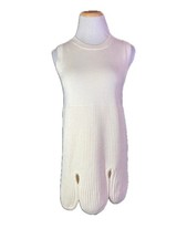 J. Ing Size S Cream Sweater Dress Sleeveless Cutouts