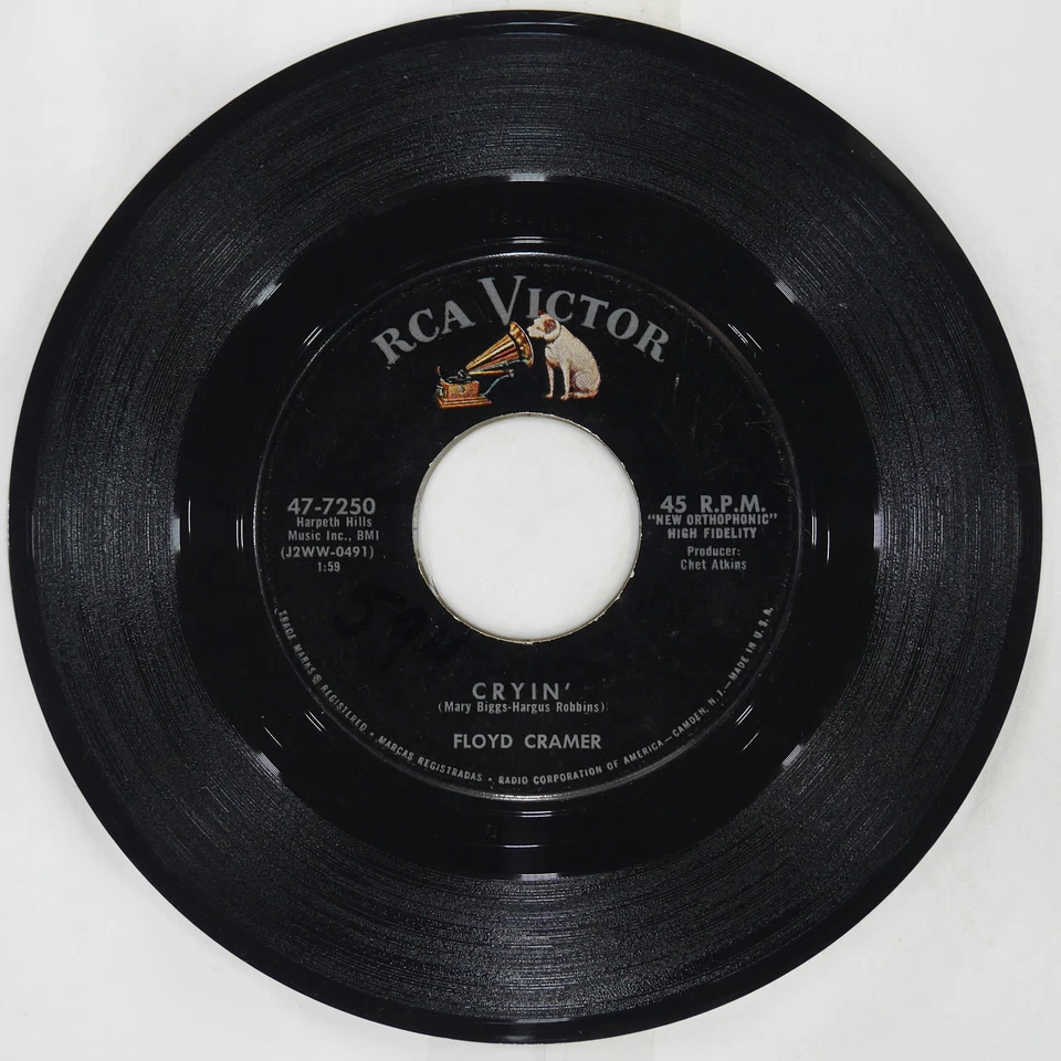 FLOYD CRAMER Mumble Jumble RCA 47-7250 VG 45 RPM 1958 Easy Listening 7" Rock - Image 4 of 4