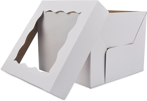 Pack of 10 Cake Boxes 10 Inch Tall Window Face Display Wedding Cake Cupcake Box - Picture 5 of 12