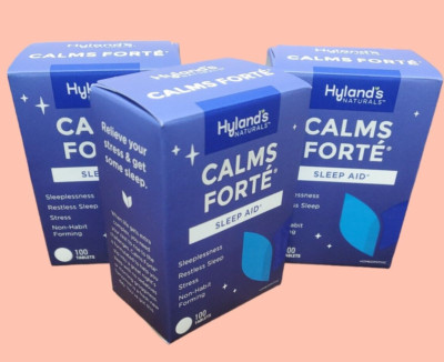 Lot of 3 (100 +100+100) Tabs HYLAND'S Calms Forte SLEEP AID 3 Pack, Exp. 12/2027
