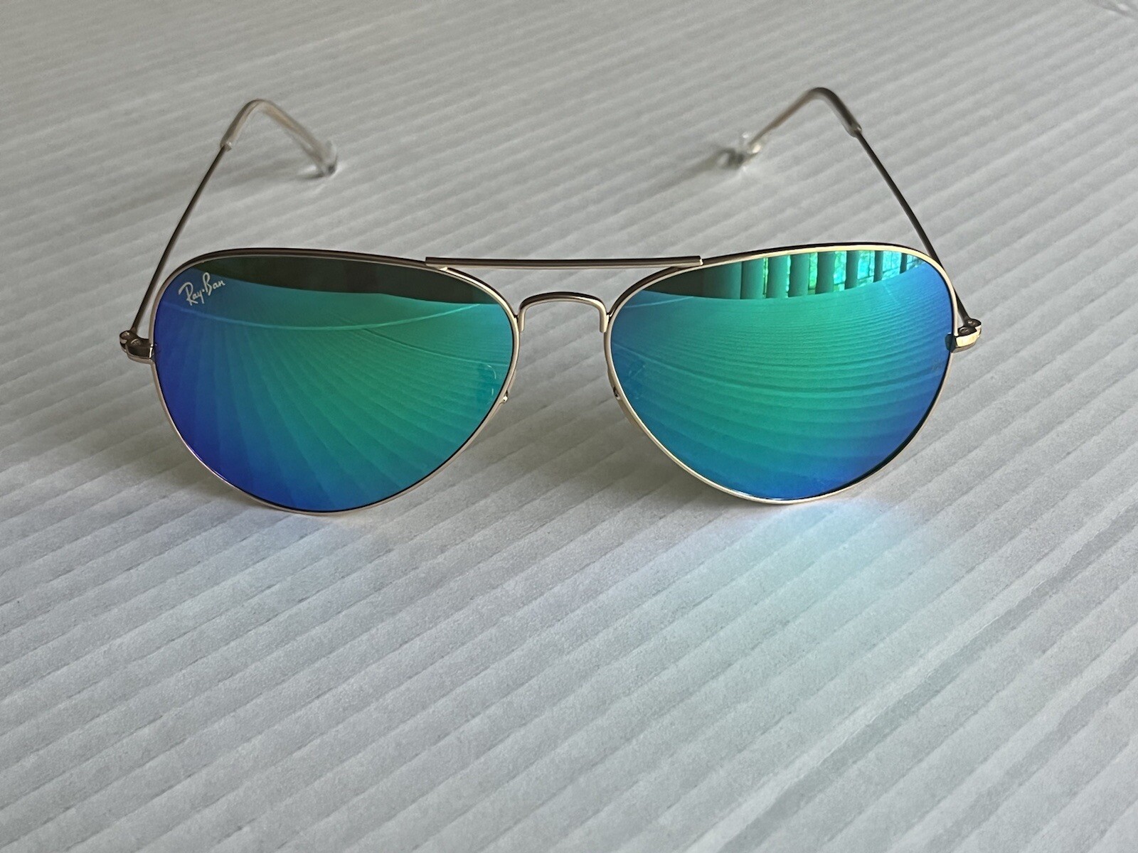 Ray Ban RB3026 62MM Aviator Unisex Sunglasses Gold Frame/Green