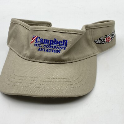 #ad Phillips 66 Campbell Oil Company Aviation Promotional Visor Adjustable Khaki Y2K $15.99
