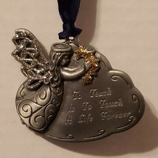 Pewter ANGEL Ornament By Gloria Duchin for a TEACHER made in USA