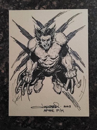 An Aaron Lopresti Original Hand Drawn WOLVERINE Art Piece #Comicsgate #CGKings - Imagen 1 de 6