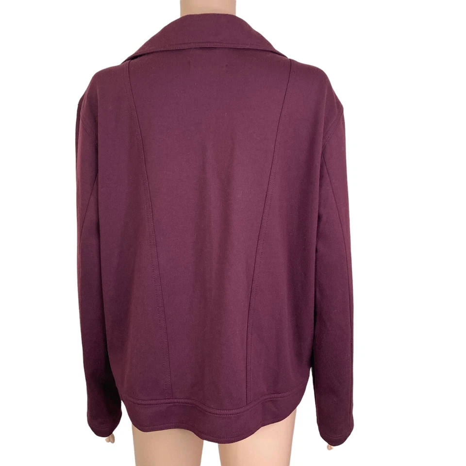 Chaqueta halógena para mujer mediana borgoña cremalleras ligeras  Foto 2 de 4