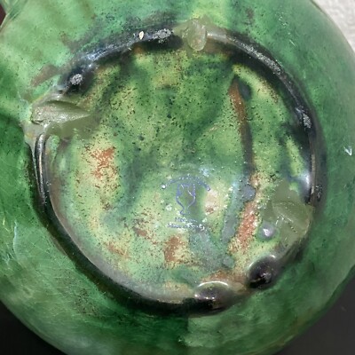 Ceramica De Espana TITO UBEDA Handmade Pottery Green Glazed 9