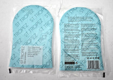Lot of 2 St Tropez Dual Sided Velvet Luxe Applicator Mitts Light Blue Teal