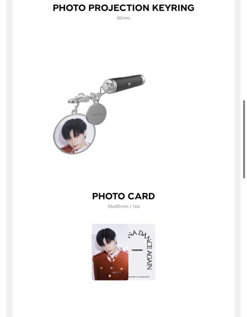 Taemin Photo Projection Key Ring Ngda Shinee | eBay